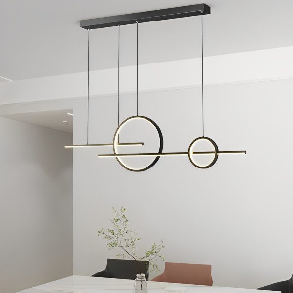 Long Strip Circles Three Step Dimming Stepless Dimmable LED Chandelier - Image 6