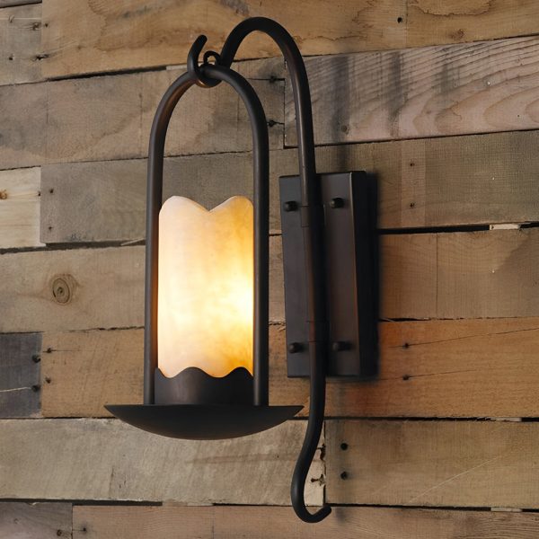 Creative Candlestick LED Iron Black Retro American-style Wall Lamp - Image 5