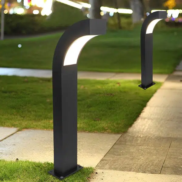 Minimalist Curved 24 inch Bollard Light Waterproof LED Landscape Lighting for Pathway - Image 5