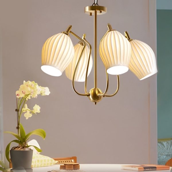 4 Lights Ceramics Flower shaped Warm Light Modern Ceiling Lights - Image 2