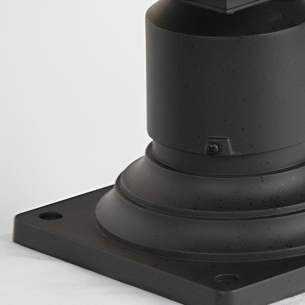 Striped Glass Shade LED Waterproof Black Modern Outdoor Post Lights - Image 7