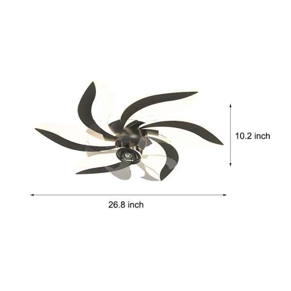 Flowers Leaves Shake Head 3 Step Dimming Modern Ceiling Fans with Light - Image 4