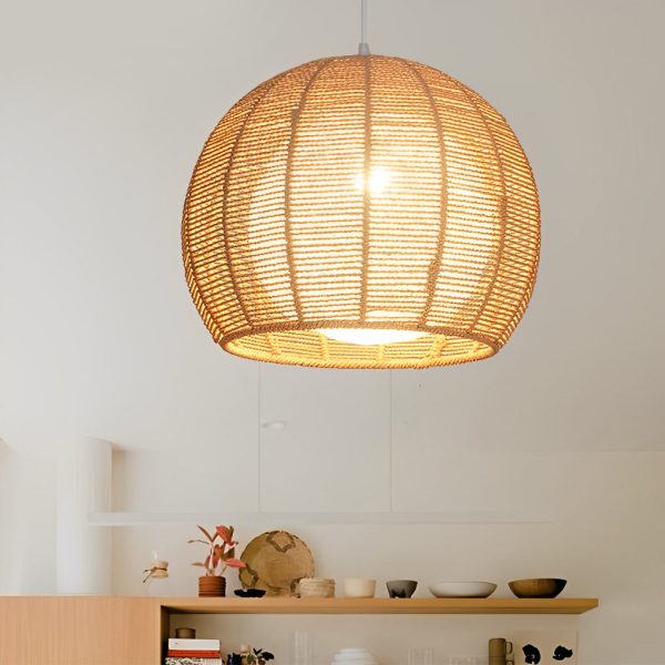 Creative Rattan Rope Woven Lantern LED Nordic Chandelier Pendant Lights - Image 6
