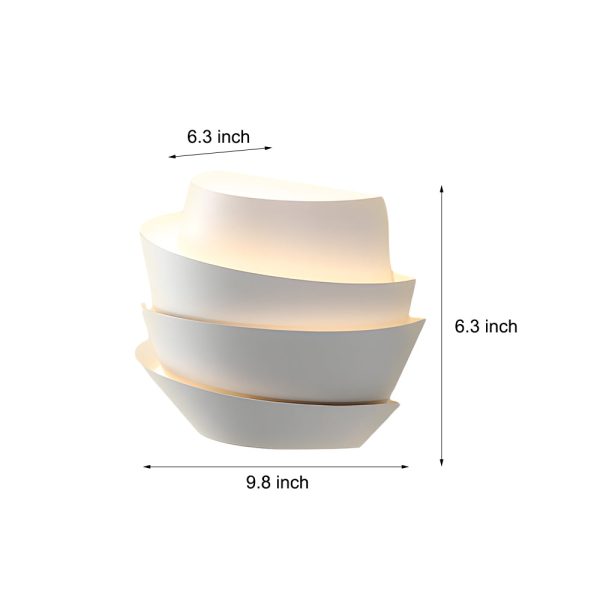 Minimalist Layers Half Cylinder Iron 2-Light Wall Sconce - White - Image 6