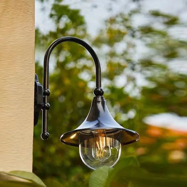 Creative Trumpet Shaped Waterproof LED Black Vintage Outdoor Wall Lamp - Image 5