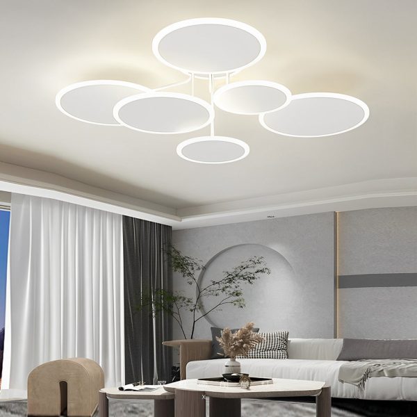 2/3/6 Round Three Step Dimming LED Matte White Nordic Ceiling Lights Fixture - Image 5