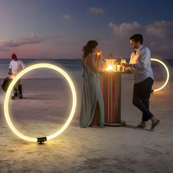 Sleek Ring LED Lawn Lamp Modern Waterproof Solar Landscape Lighting - Image 5