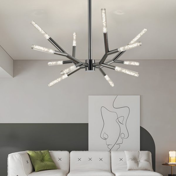 Unique Acrylic Branches LED Minimalist Lines Postmodern Chandelier Lamp - Image 2