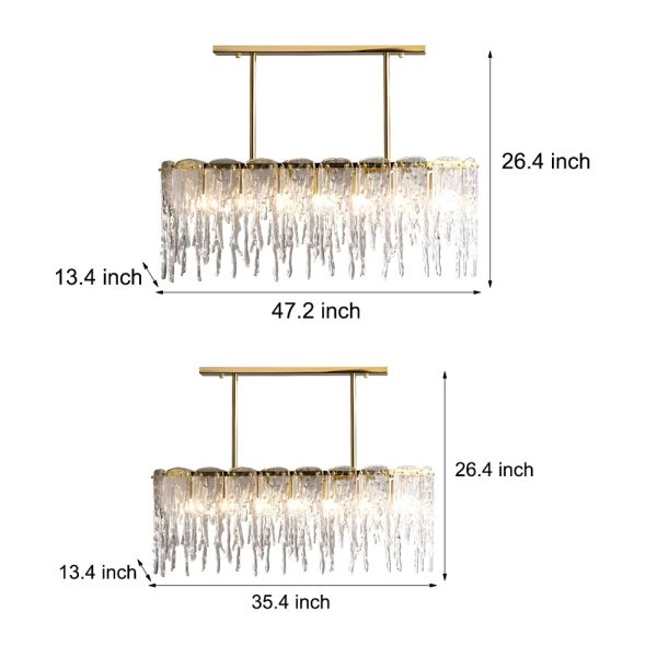 7/10-Light Luxury Glass Decor Icicles Droplet Crystal Chandelier, 3-Step Dimming - Image 6