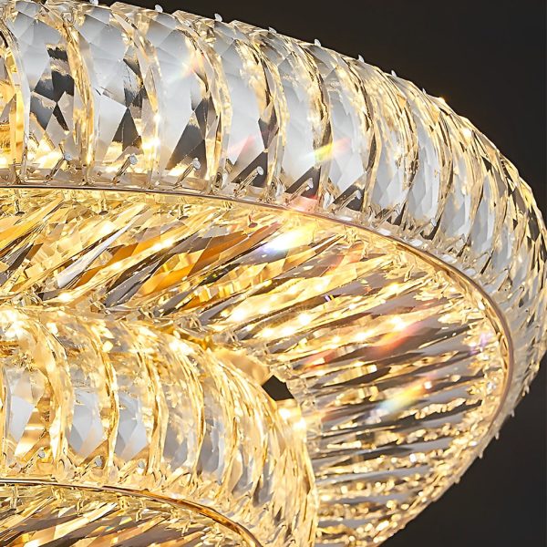 Round Crystal Three Step Dimming Glass Luxury Modern Ceiling Light Fixture - Image 5