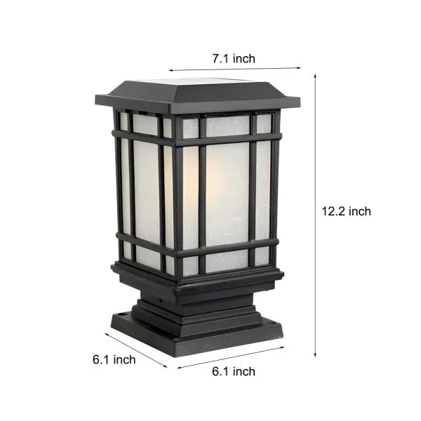 Outdoor Waterproof 3 Step Dimming Black Modern Solar Fence Post Lights - Image 6