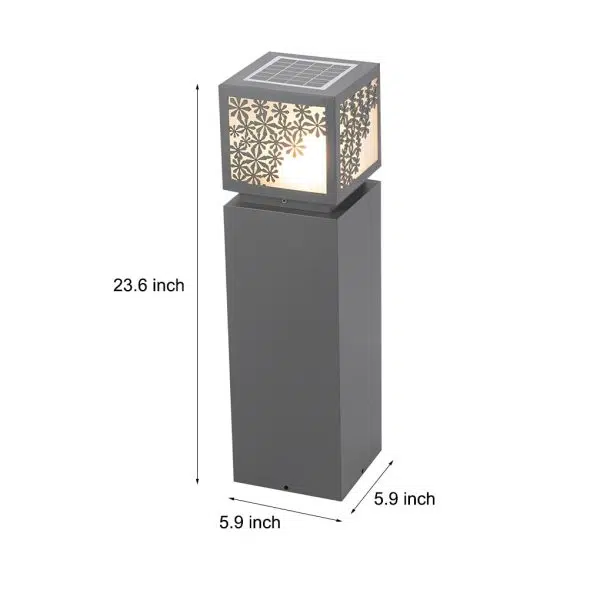 Snowflakes Decor LED Waterproof Black Modern Solar Outdoor Lawn Lamp - Image 5