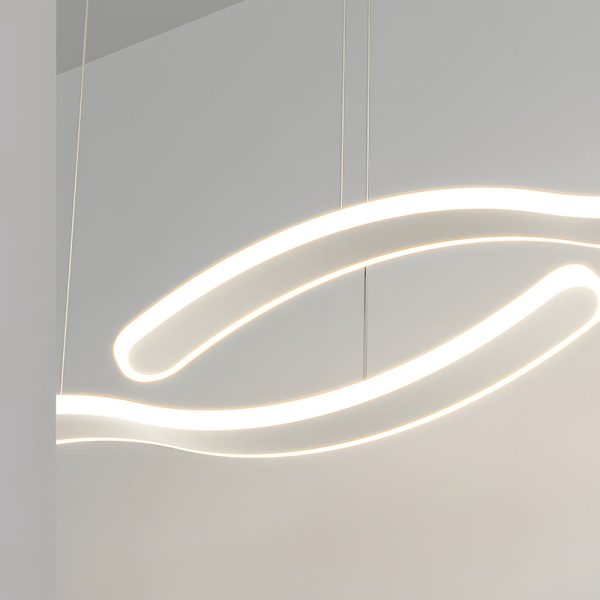 2-Wavy Line LED Dining Room Pendant Light - 3-Step Dimming - Image 5