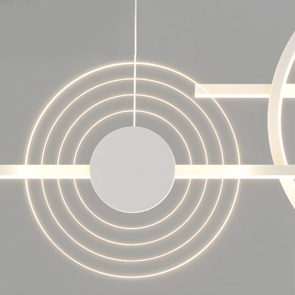 39.4'' Dimmable Ring Linear LED Island Chandeliers for Dining Room, Black/White - Image 5