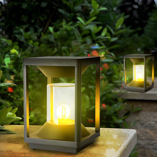 Square Minimalist Waterproof LED Black Modern Solar Fence Post Lights - Image 7