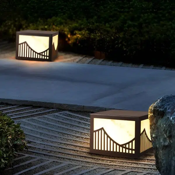 Waterproof LED Mountain Scenery Modern Solar Deck Post Lights Lawn Lights - Image 4