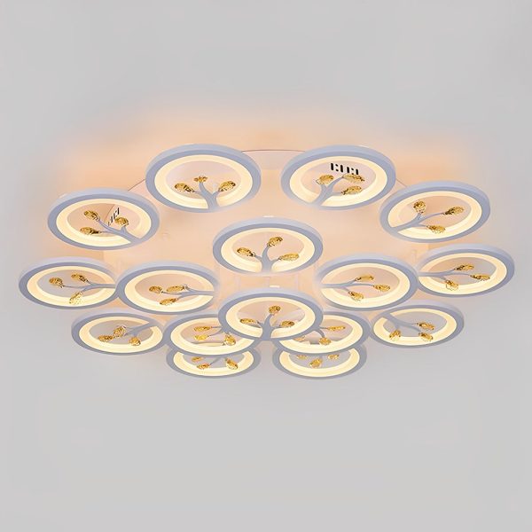 16 Lights Flower Dimmable LED White Nordic Ceiling Lights Flush Mount Lighting - Image 12