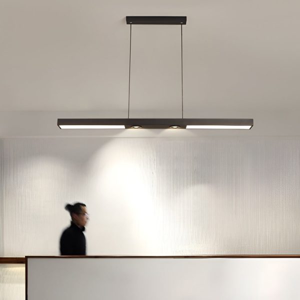 Rectangle Strip LED Black Modern Ceiling Lights Pendant Lighting - Image 2