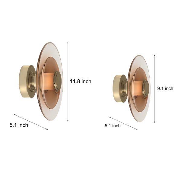 Double Layer Round Glass Electroplated Metal LED Nordic Wall Lights - Image 4