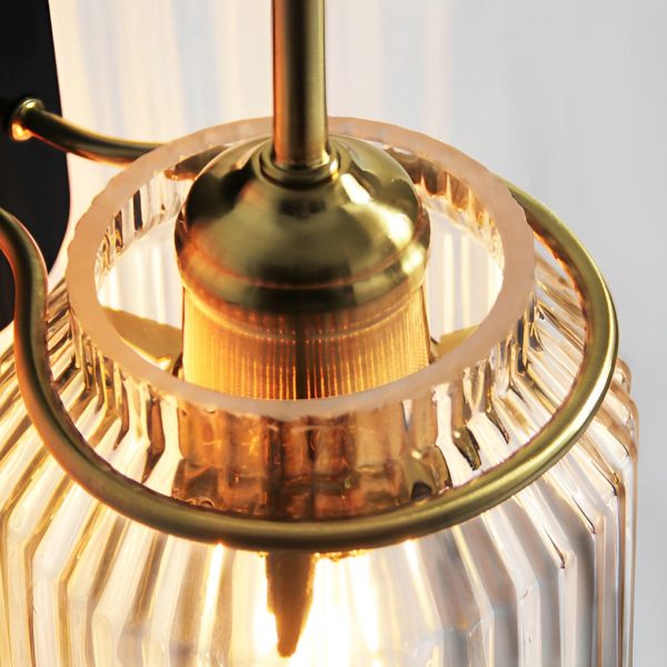 Round Funnel Wavy Glass Shade LED Modern Wall Lamp Wall Sconces Lights - Image 5