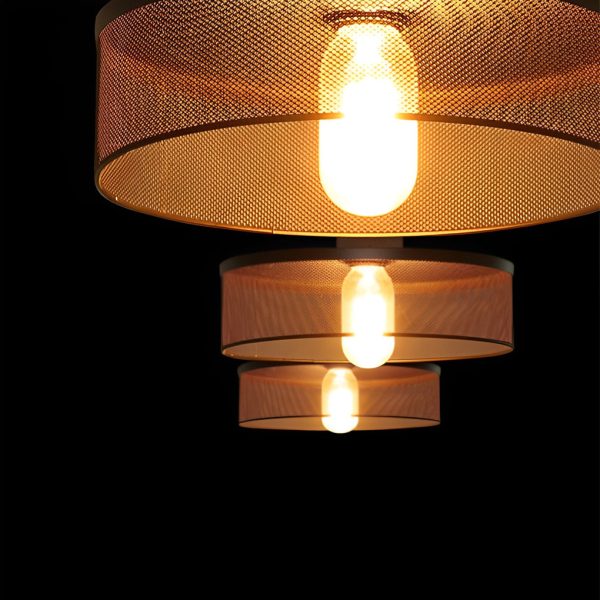 Creative Metal Meshed Black Industrial Style Pendant Lights Chandelier - Image 16