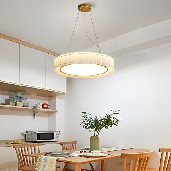 Circular Pleated 3 Step Dimming Light LED Nordic Ceiling Light Chandeliers - Image 4
