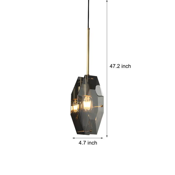 Copper Light Luxury Crystal Smoke Gray Post-Modern Pendant Lights Fixture - Image 6