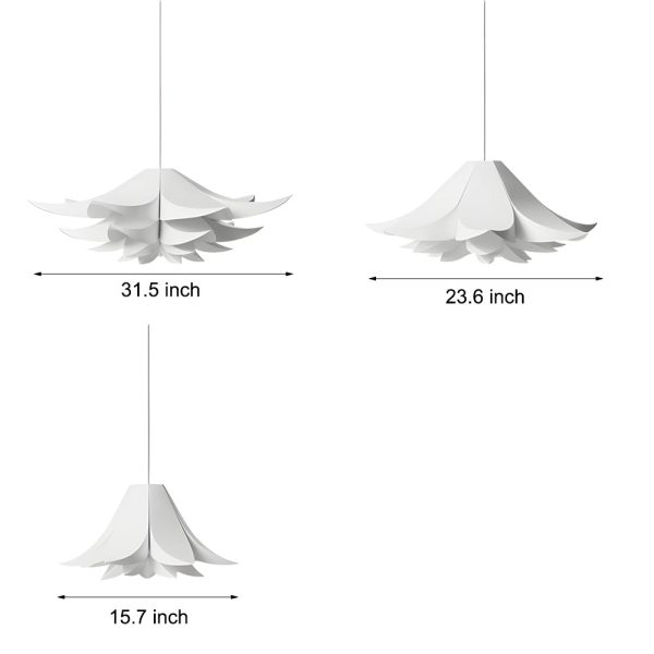 Creative White Petals Flower 3 Step Dimming Simple Nordic Chandeliers - Image 6