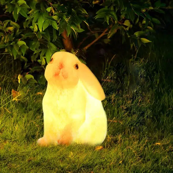Resin and Fiberglass Rabbit Garden Lights Modern Waterproof Outdoor Lighting - Image 4