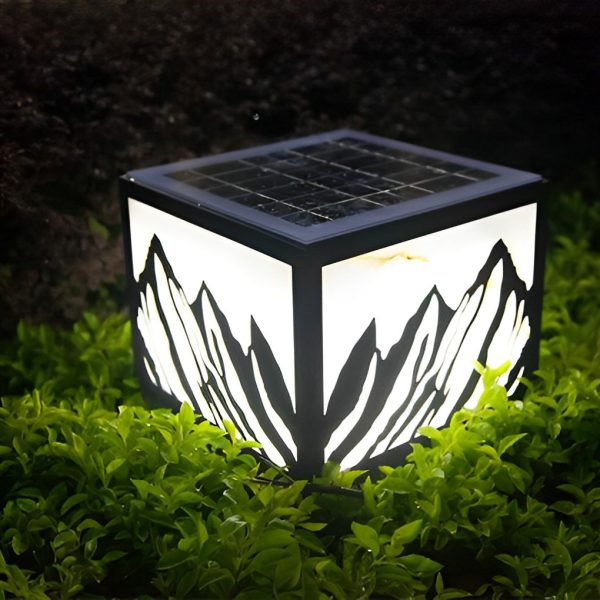 Outdoor Waterproof LED Mountain Scenery Black Solar Fence Post Lights - Image 7
