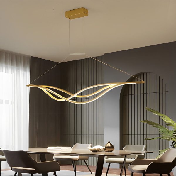 Long Waves Lines Stepless Dimming with Remote Nordic Chandelier Light - Image 7