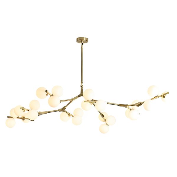 Nordic Style Modern Minimalist Cluster Metal Glass Chandelier ?Black & Gold Fixture - Image 10