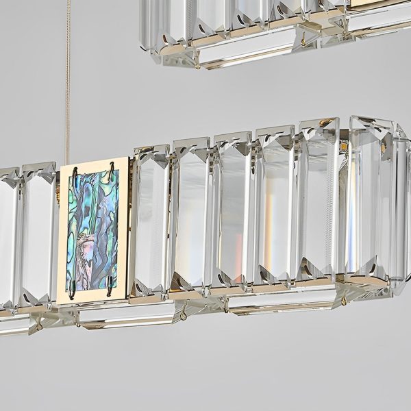 2 Strips Three Step Dimming LED Modern Crystal Dining Room Chandeliers - Image 6