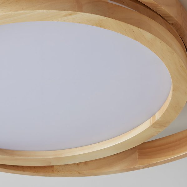 Wooden Oval Rings Round LED Flush Mount Lighting Round Acrylic Ceiling Light Bedroom Ceiling Lamp - Image 7