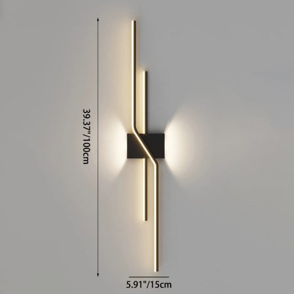 Modern Minimalist Aluminum Geometric Long Straight Line LED Wall Sconce Lamp For Living Room - Image 4