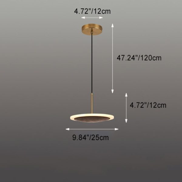 Modern Round Brown Walnut Wood 1-Light LED Pendant Light - Image 4