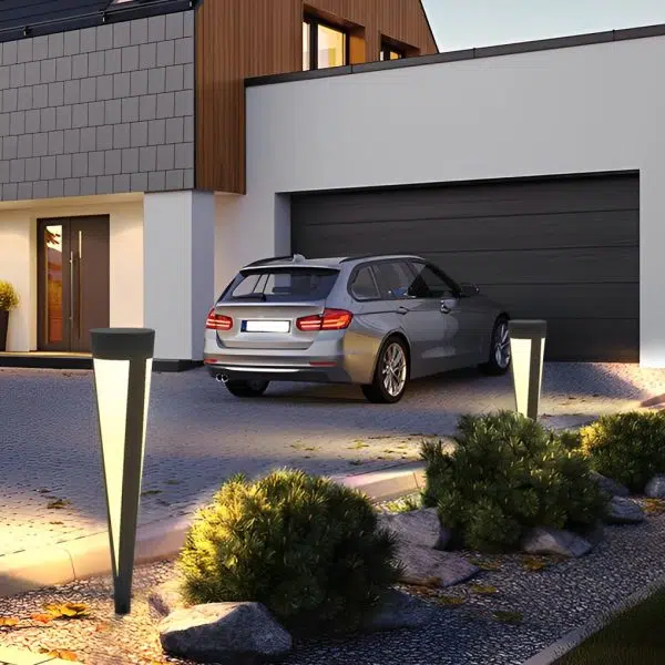 Round Outdoor Waterproof LED Gray Modern Solar Outdoor Lights Lawn Lamp - Image 7