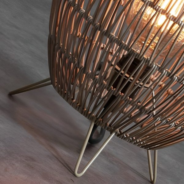 Spaceship Lighting Handmade Rattan Oval Cage Waterproof Outdoor Floor Lamp - Image 8