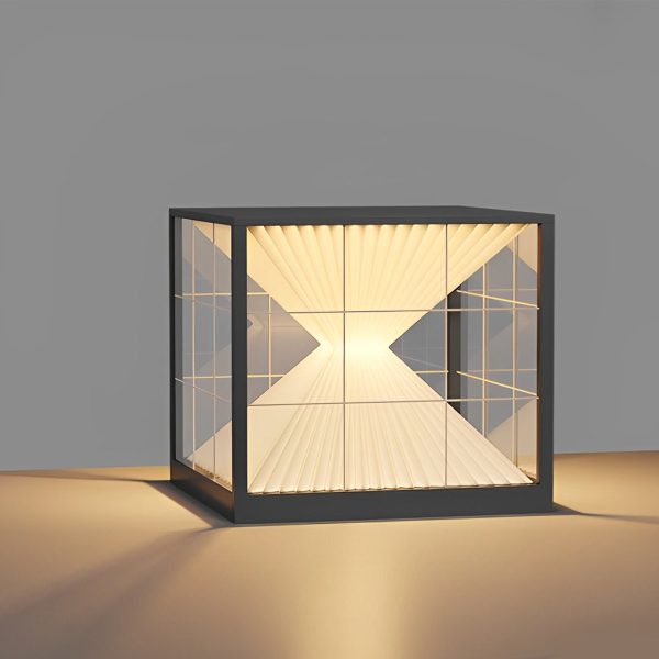 Square Creative Hourglass Shape LED Waterproof Solar Fence Post Lights - Image 6