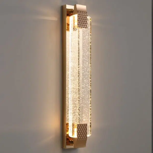 European Light Luxury Rectangular Bubble Crystal LED Wall Sconce Lamp - Image 14