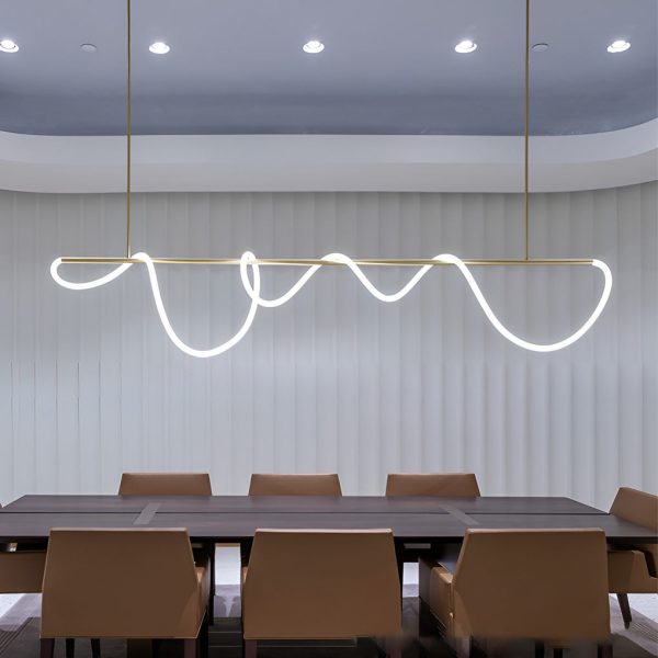 Creative DIY LED Strip Electroplated Metal Modern Chandelier Pendant Light - Image 3