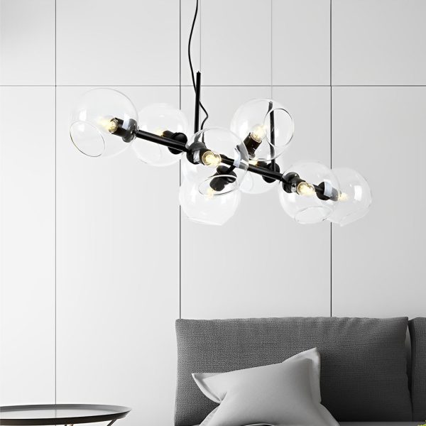 8 Lights Glass Shade LED Postmodern Chandelier Dining Room Light Fixtures - Image 3