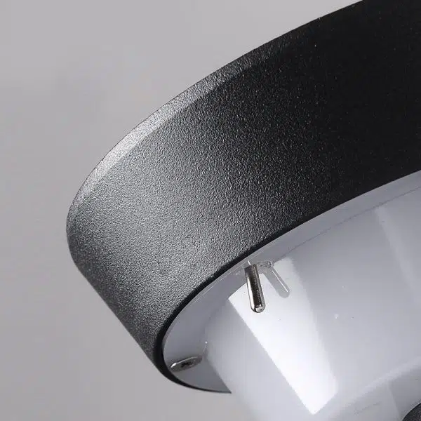 Modern Black Round LED Solar Outdoor Path Light with Stake - Garden Bollard Light - Image 9