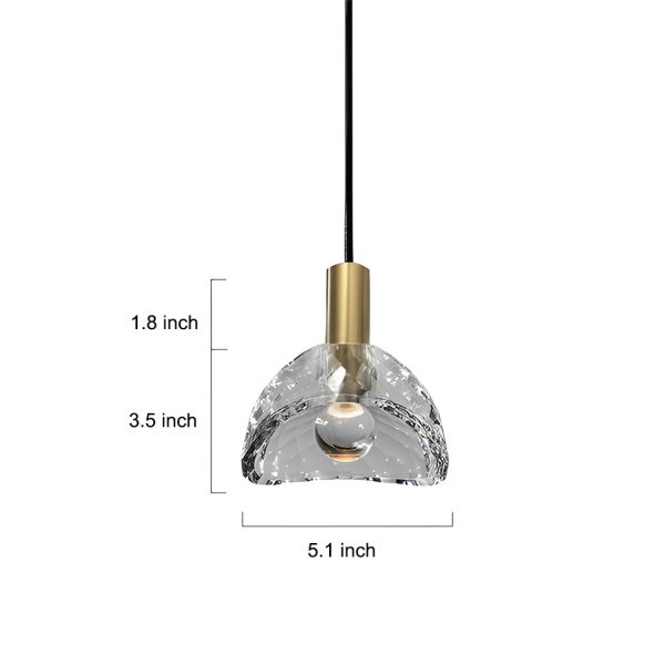 Creative Crystal Shade LED Copper Minimalist Modern Pendant Lights Fixture - Image 6