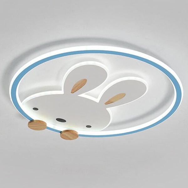 Childlike Modern Simple Cartoon Rabbit Design LED Flush Mount Light - Image 14
