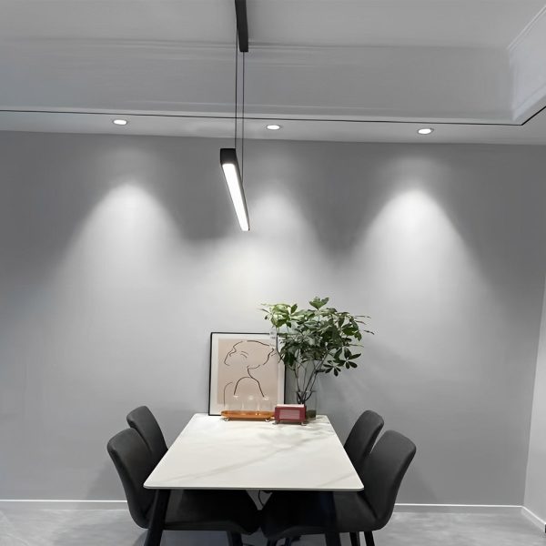 Minimalist Strip Stepless Dimming LED Black Modern Chandelier Pendant Lights - Image 4