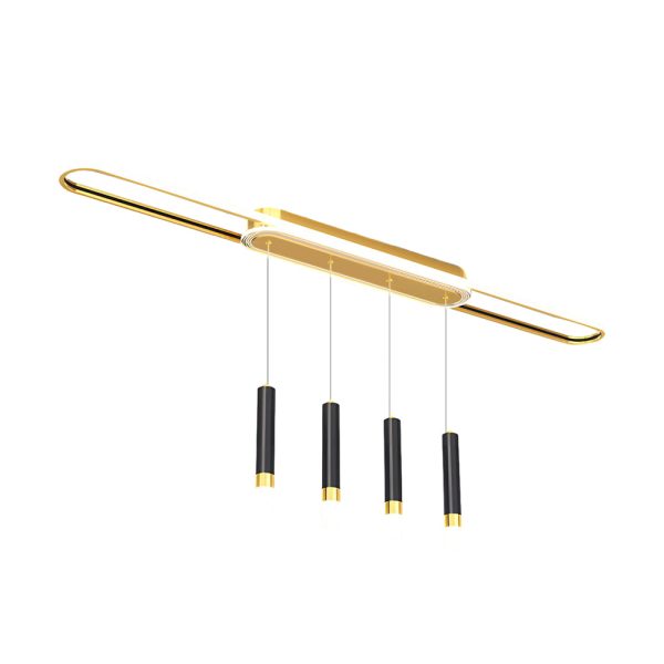 Long Circular Three Step Dimming LED Modern Ceiling Light Fixture Hanging Lamp - Image 18