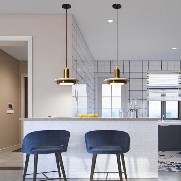 Round Flying Saucer Shape Electroplated Iron LED Modern Pendant Lights - Image 2