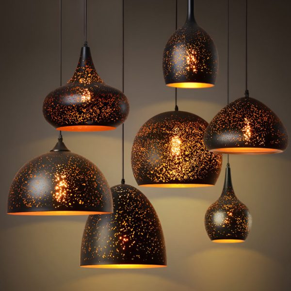 Creative Iron E27 Black Retro Industrial Pendant Light Hanging Ceiling Lights - Image 5