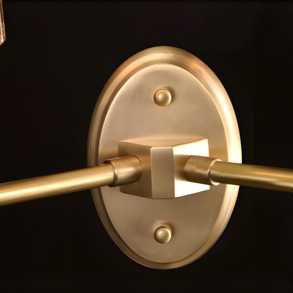 Luxury Copper Armed Crystal Wall Light Modern 1/2-Light Sconce - Image 5